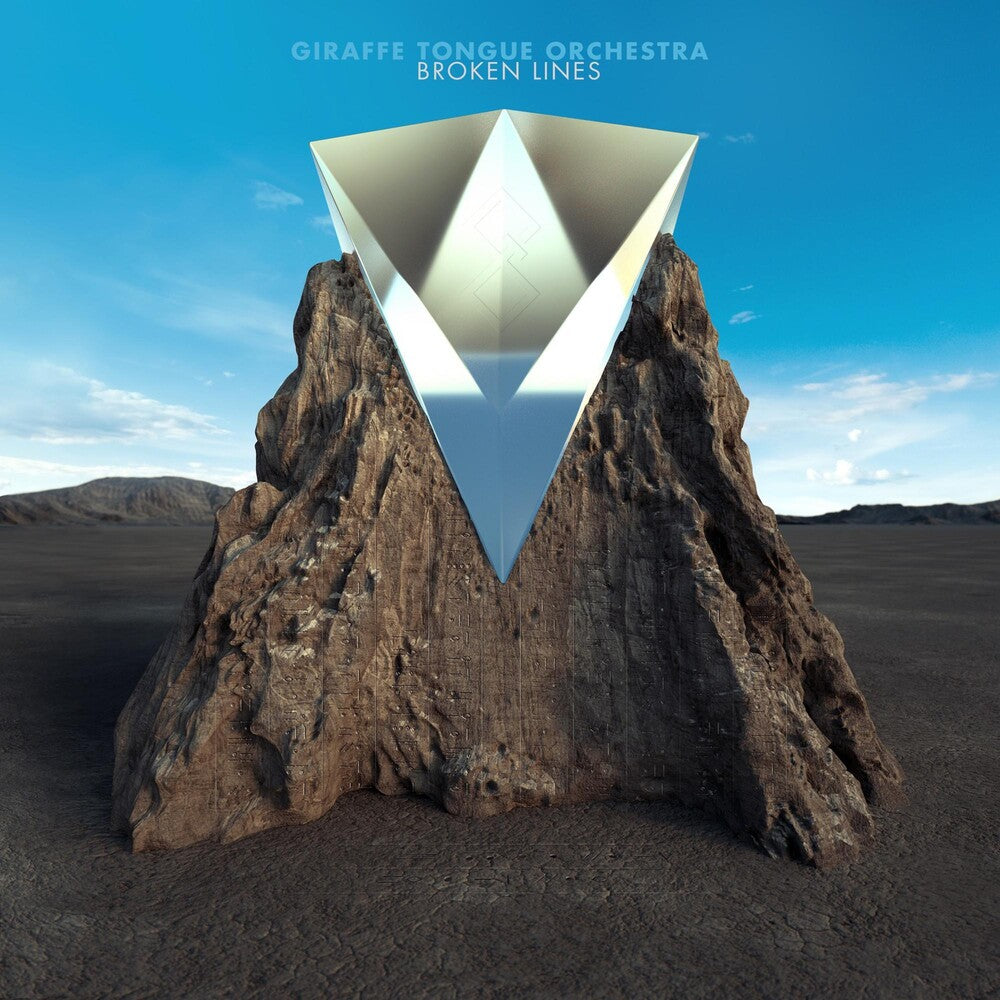 the album cover for Giraffe Tongue Orchestra - Broken Lines [Indie Exclusive Limited Edition Blue/White Marble Vinyl]