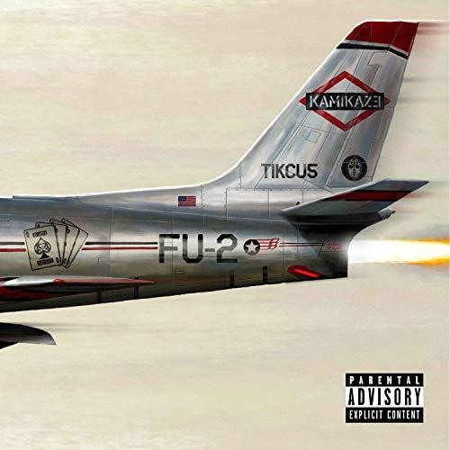 the album cover for Eminem - Kamikaze [Opaque Olive Green LP]