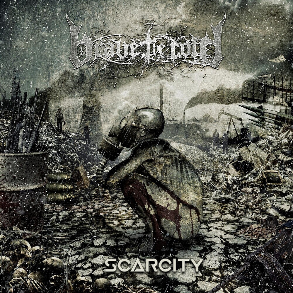 the album cover for Brave The Cold - Scarcity [Indie Exclusive Limited Edition Yellow w/Black Splatter LP]