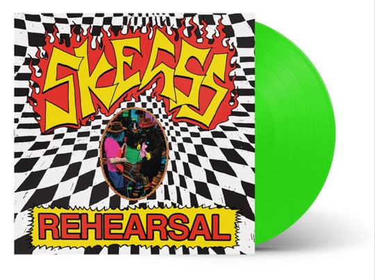 the album cover for Skegss - Rehearsal [Indie Exclusive Limited Edition Neon Green LP]