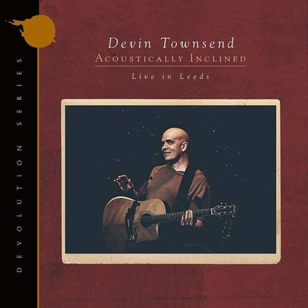 the album cover for Devin Townsend - Devolution Series #1 - Acoustically Inclined, Live In Leeds [Indie Exclusive Limted Edition Ruby 2LP]