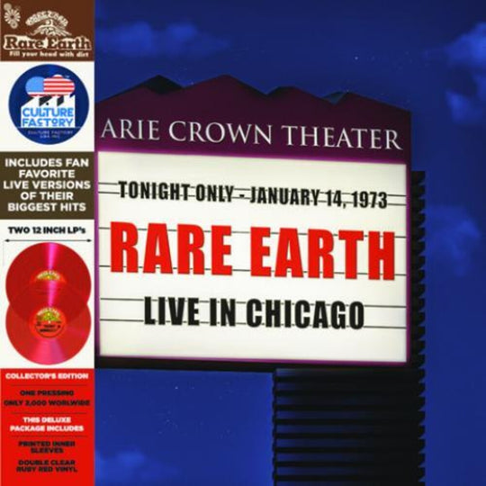the album cover for Rare Earth - Live in Chicago (Red Translucent Vinyl)