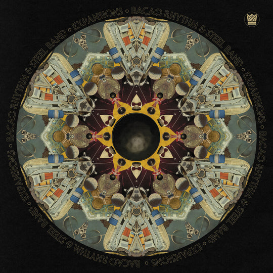 the album cover for Bacao Rhythm & Steel Band - Expansions [Indie Exclusive] (Deep Emerald Vinyl) [Colored Vinyl] [Indie Exclusive]