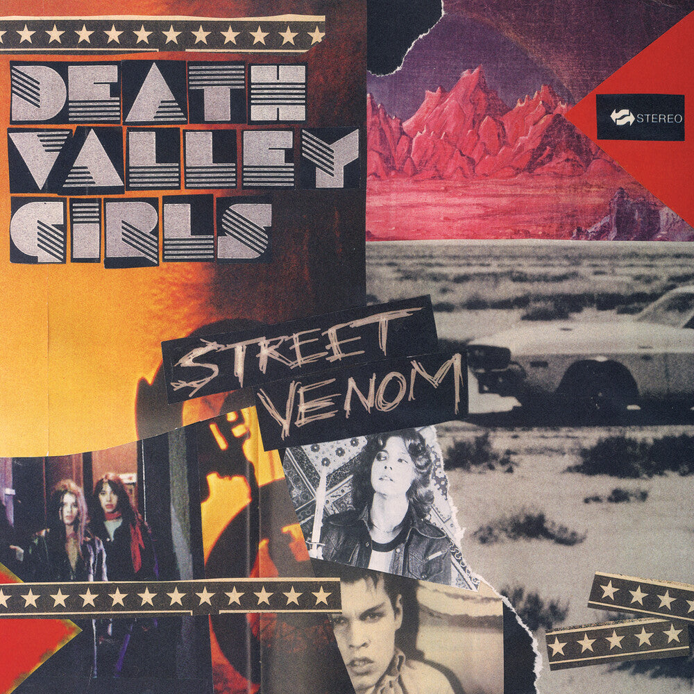 the album cover for Death Valley Girls - Street Venom (Deluxe Edition) [Indie Exclusive Limited Edition Milky Clear LP w/ Yellow & Red Splatter]