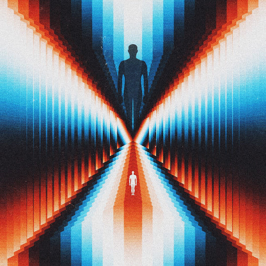 the album cover for Trash Boat - Don't You Feel Amazing? (White Blue & Red Swirl)