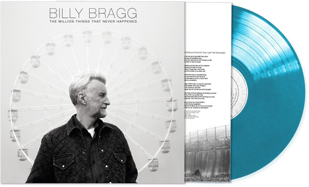 the album cover for Billy Bragg - The Million Things That Never Happened [Indie Exclusive Limited Edition Translucent Blue LP]