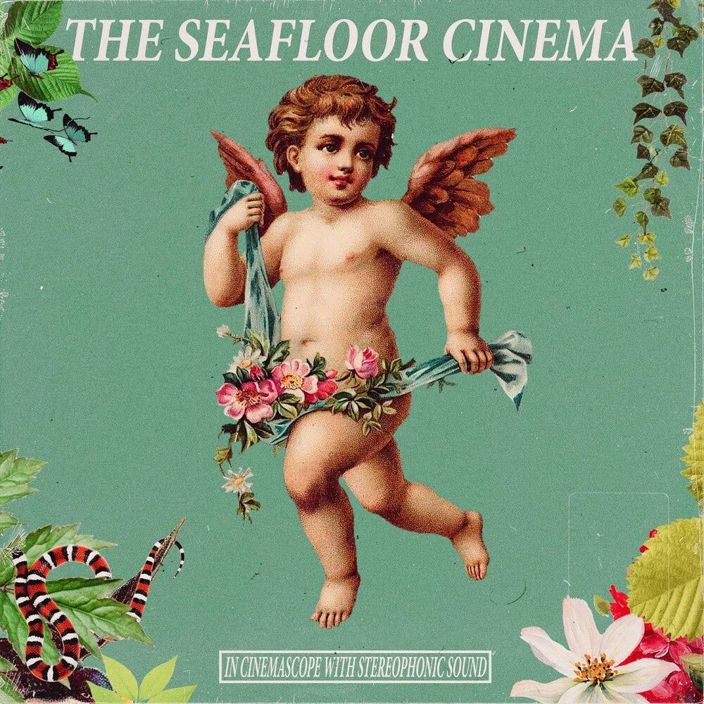 the album cover for The Seafloor Cinema - In Cinemascope With Stereophonic Sound [Indie Exclusive Limited Edition Bone in Clear with Doublemint Splatter LP]