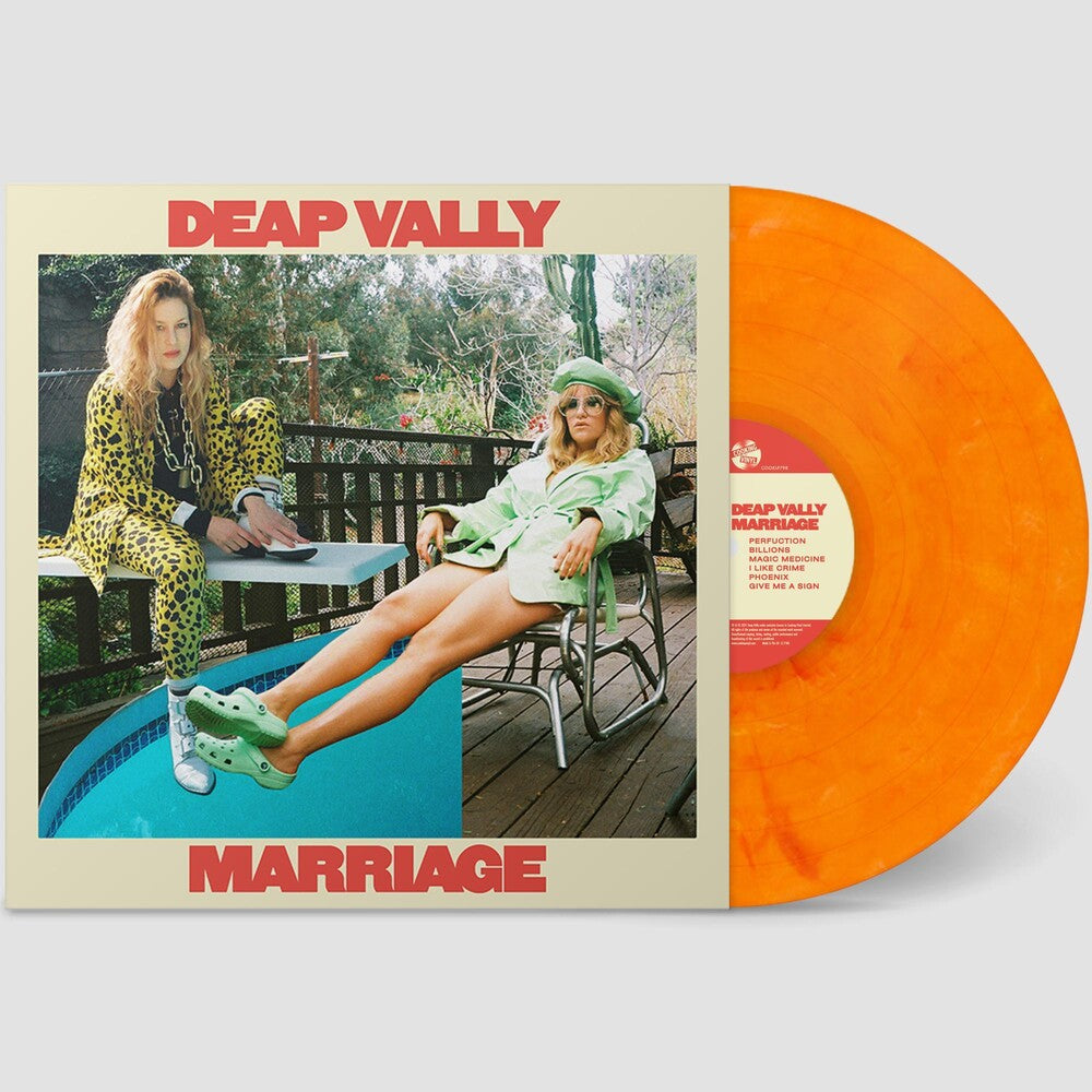 the album cover for Deap Vally - Marriage [Indie Exclusive Limited Edition Orange Marble LP]