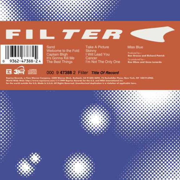 the album cover for Filter - Title Of Record