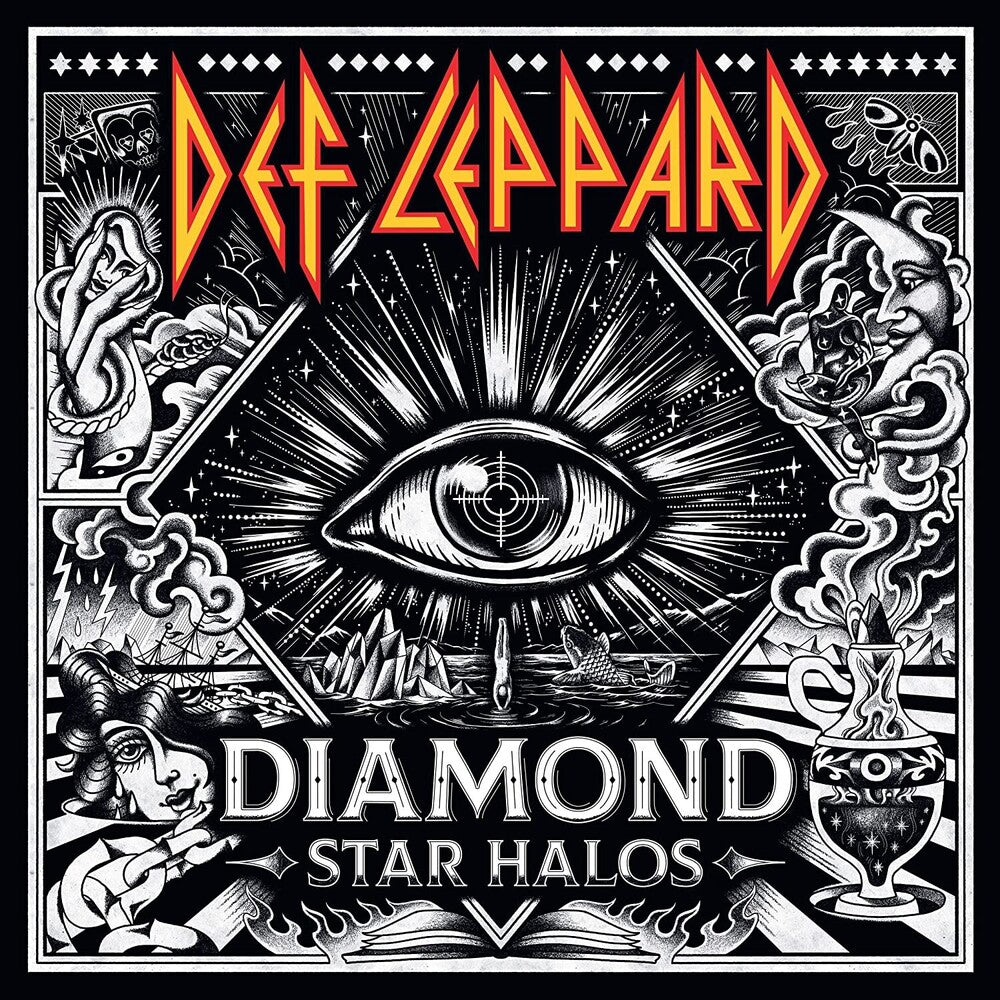 the album cover for Def Leppard - Diamond Star Halos [Indie Exclusive Limited Edition Clear 2LP]