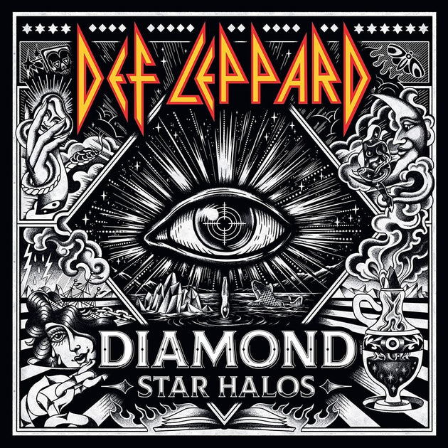 the album cover for Def Leppard - Diamond Star Halos [Indie Exclusive Limited Edition Clear 2LP]