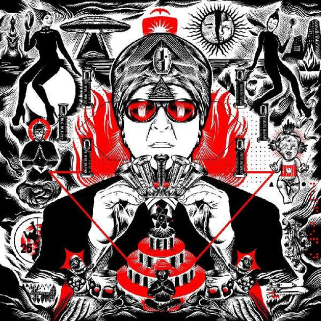 the album cover for Gerald Casale  V. - Aka Jihad Jerry & The Evildoers [Colored Vinyl] (Red)