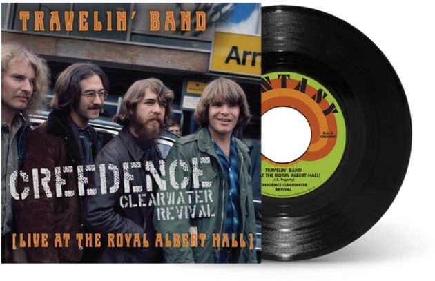 the album cover for Creedence Clearwater Revival - Travelin' Band (Live At Royal Albert Hall, 1970) [RSD 2022] []