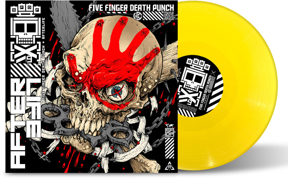 the album cover for Five Finger Death Punch - Afterlife [Indie Exclusive Limited Edition Opaque Yellow LP]