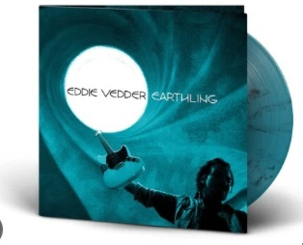 the album cover for Eddie Vedder - Earthling [Indie Exclusive Limited Edition Translucent Blue/Black Marble LP]