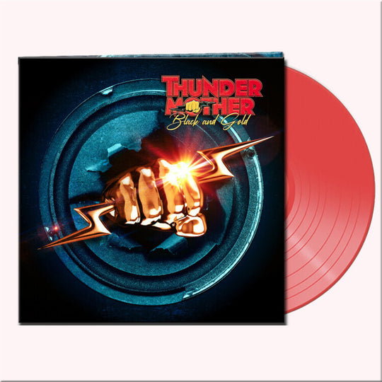 the album cover for Thundermother - Black & Gold [Indie Exclusive] - Clear Red [Colored Vinyl] [Clear Vinyl] [Limited Edition]