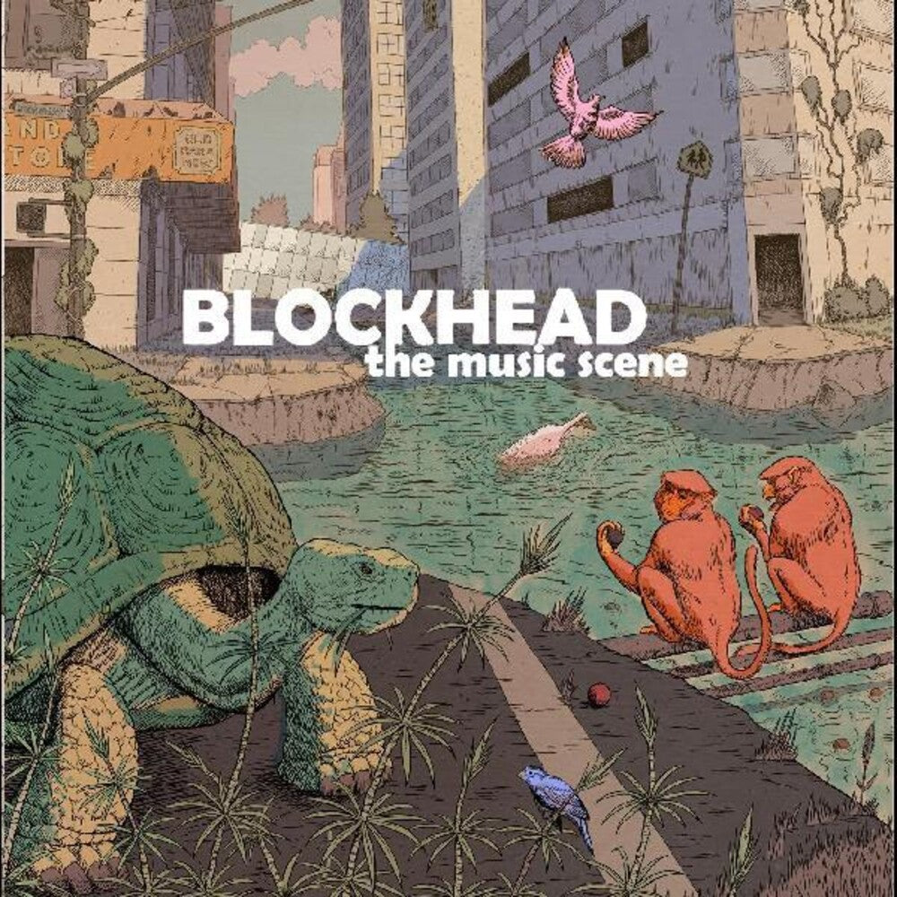 the album cover for Blockhead - Music Scene [Clear Vinyl] [180 Gram] (Teal) [Download Included]