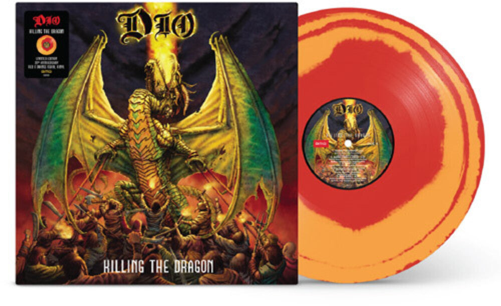 the album cover for Dio - Killing The Dragon [Limited Edition Red & Orange Swirl LP]