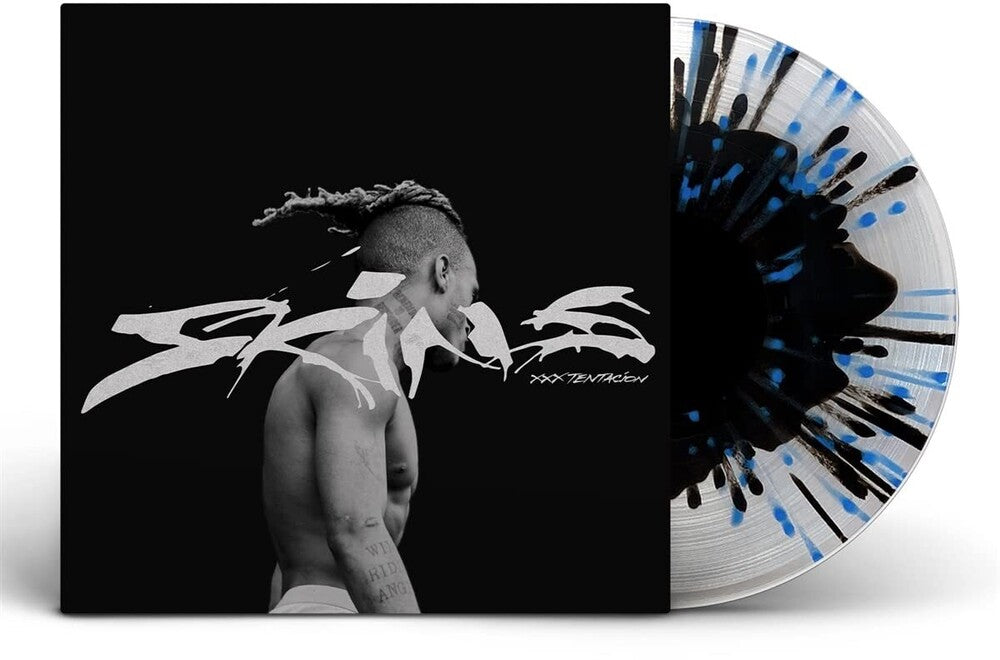 the album cover for XXXTentacion - Skins - Color In Color W/Splatter (Blk) (Blue)