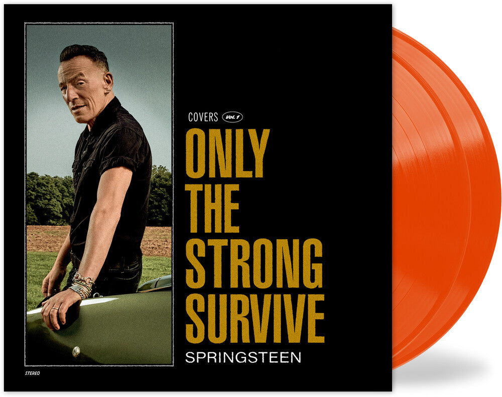 the album cover for Bruce Springsteen - Only The Strong Survive [Indie Exclusive Limited Edition Sundance Orange 2LP]