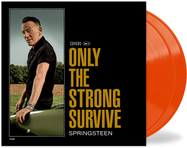 the album cover for Bruce Springsteen - Only The Strong Survive [Indie Exclusive Limited Edition Sundance Orange 2LP]