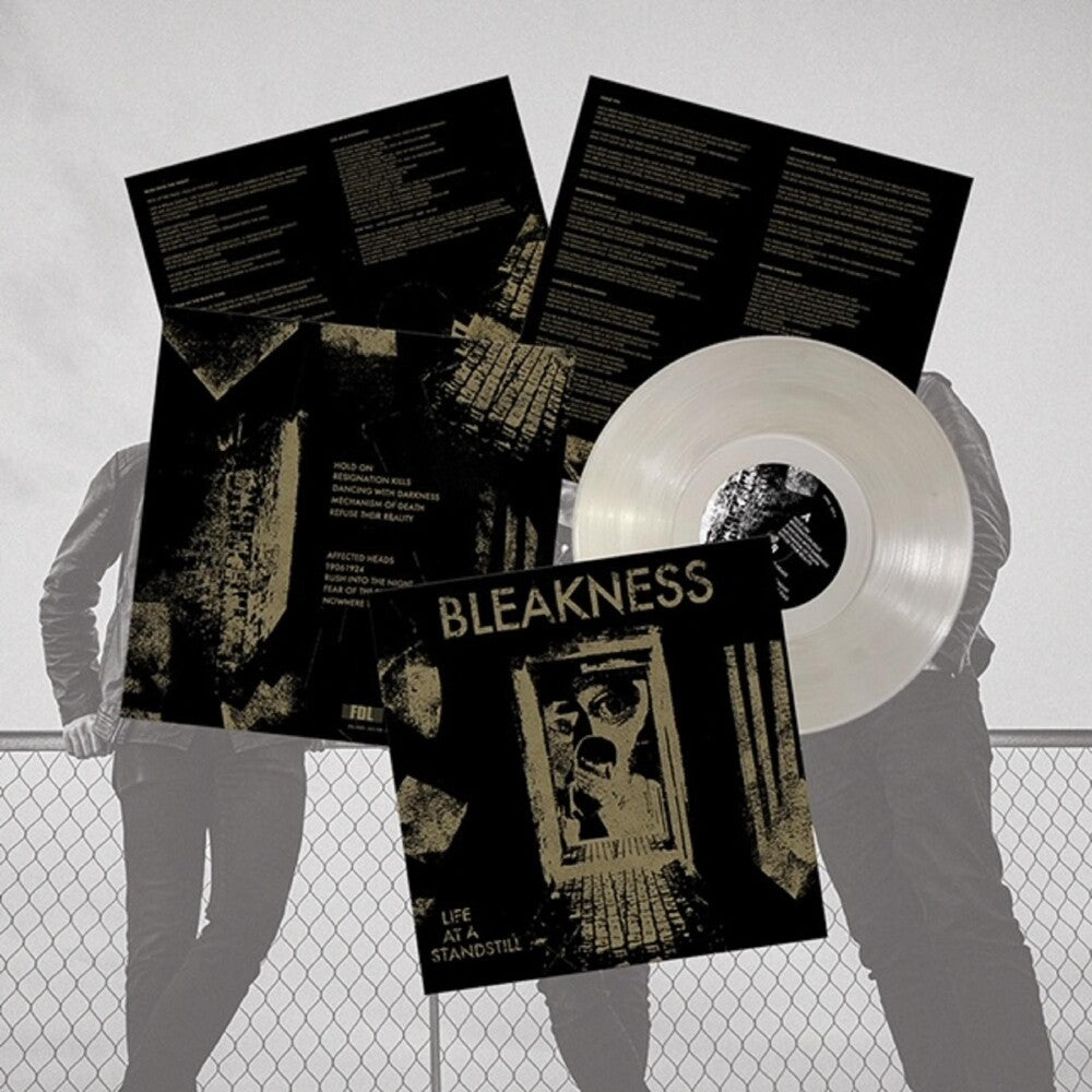 the album cover for Bleakness - Life At A Standstill [Indie Exclusive Limited Edition Transparent Silver Smoke LP]