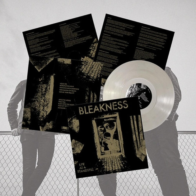 the album cover for Bleakness - Life At A Standstill [Indie Exclusive Limited Edition Transparent Silver Smoke LP]