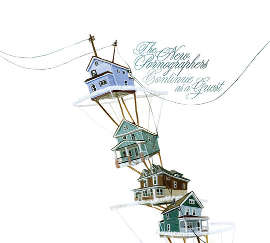the album cover for The New Pornographers - Continue As A Guest [Indie Exclusive Limited Edition Opaque Green/Translucent Blue LP]