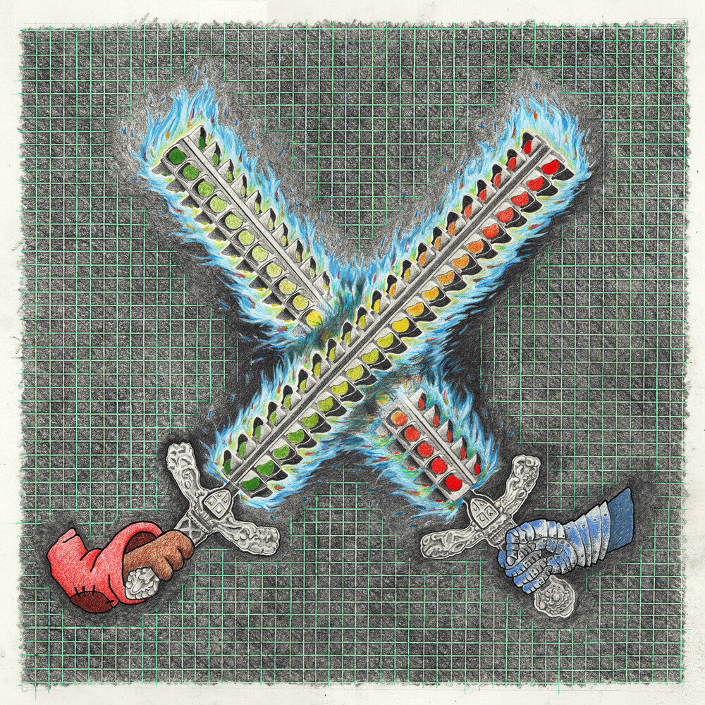 the album cover for Fievel Is Glauque - Flaming Swords [Colored Vinyl]