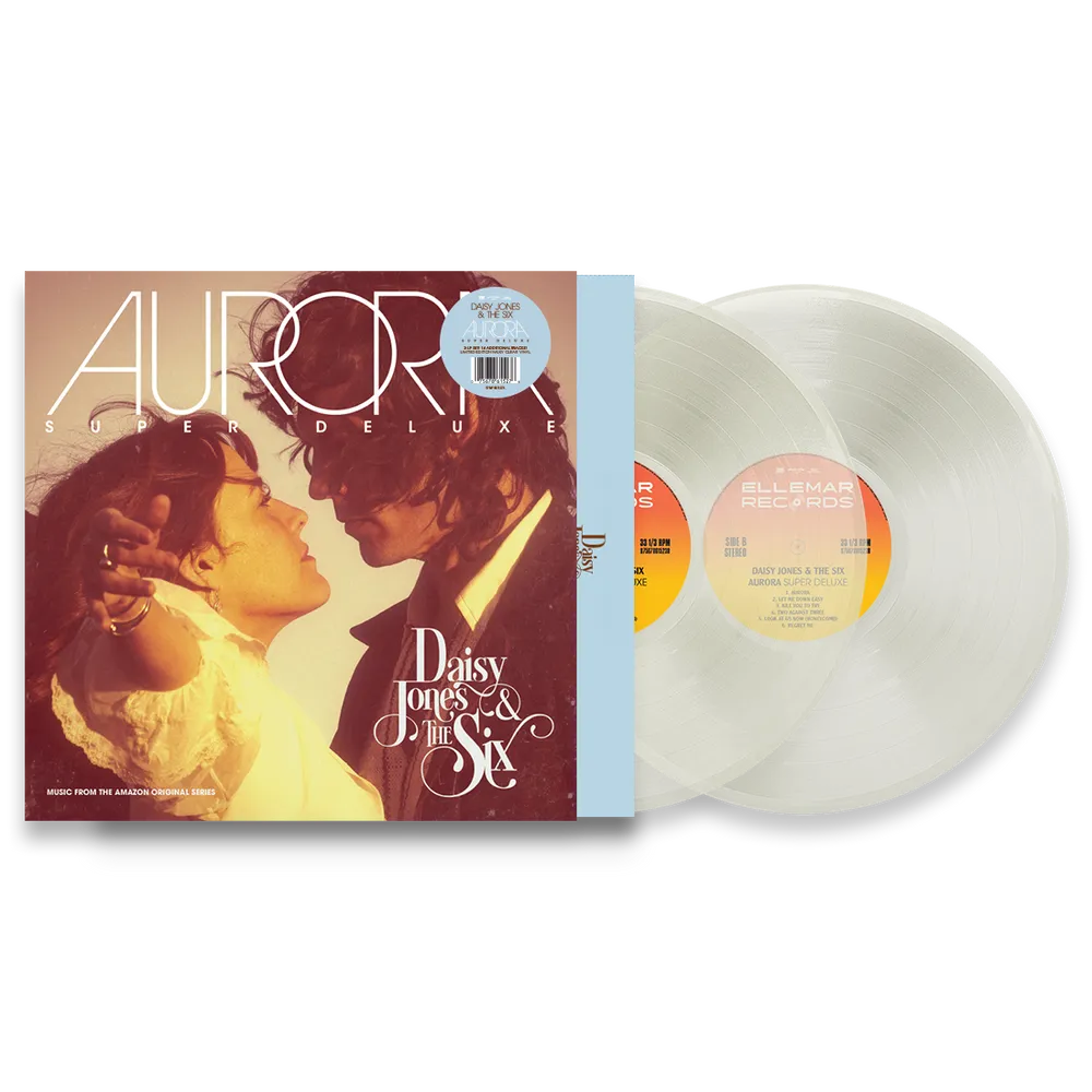 the album cover for Daisy Jones & The Six - Aurora [Indie Exclusive Super Deluxe Edition Milky Clear 2LP]