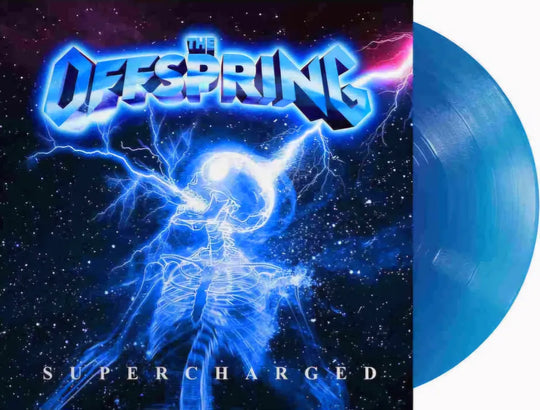 the album cover for The Offspring - SUPERCHARGED [Indie Exclusive Limited Edition Blue Marble Blue LP]