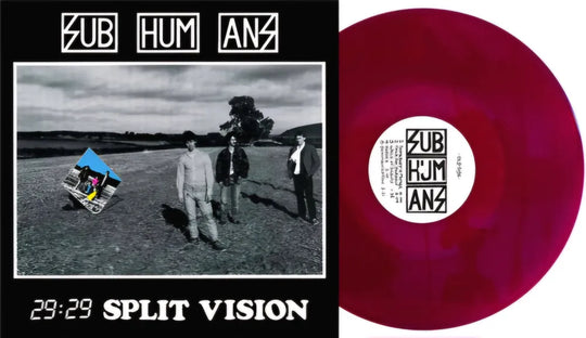 the album cover for Subhumans - 29:29 Split Vision [RSD Essential Indie Colorway Deep Purple LP]