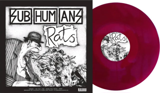 the album cover for Subhumans - Time Flies + Rats [RSD Essential Indie Colorway Deep Purple LP]
