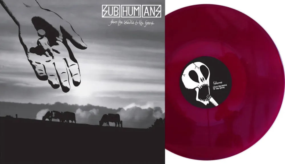 the album cover for Subhumans - From The Cradle To The Grave [RSD Essential Indie Colorway Deep Purple LP]