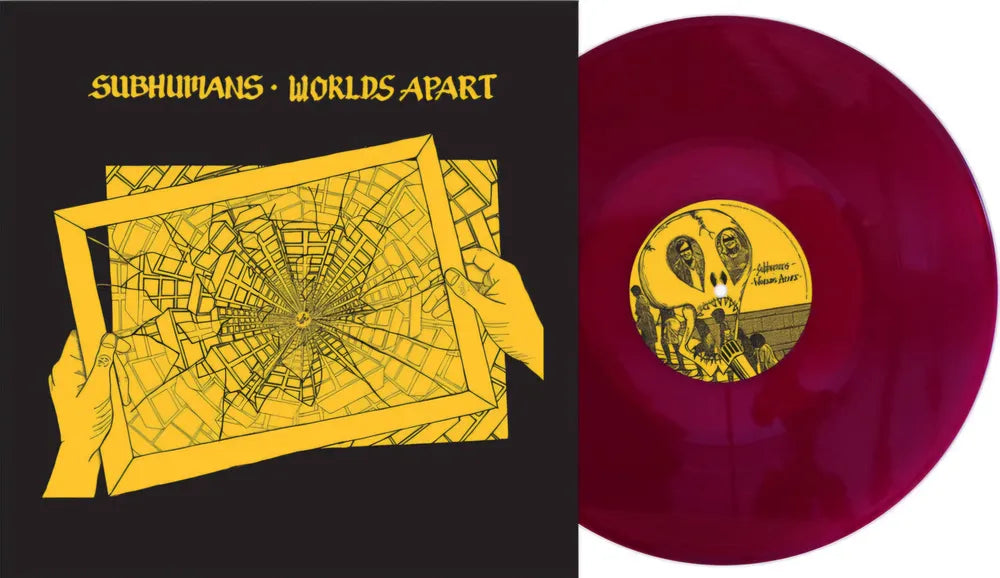 the album cover for Subhumans - Worlds Apart [RSD Essential Indie Colorway Deep Purple LP]