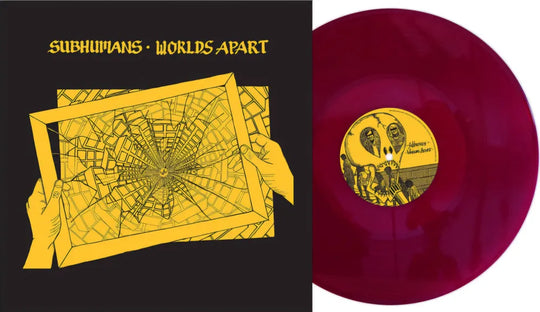 the album cover for Subhumans - Worlds Apart [RSD Essential Indie Colorway Deep Purple LP]