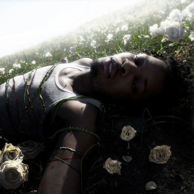 the album cover for d4vd - WITHERED [Indie Exclusive Signed Pure Cloudy White Vinyl]