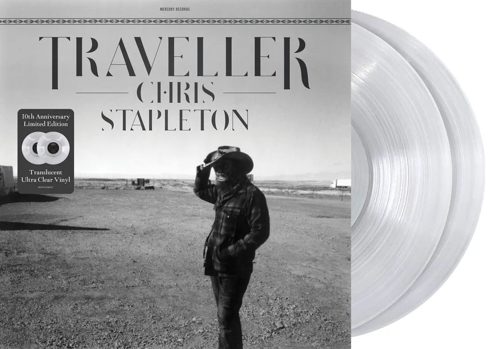 the album cover for Chris Stapleton - Traveller [Indie Exclusive Translucent Ultra Clear 2 LP]