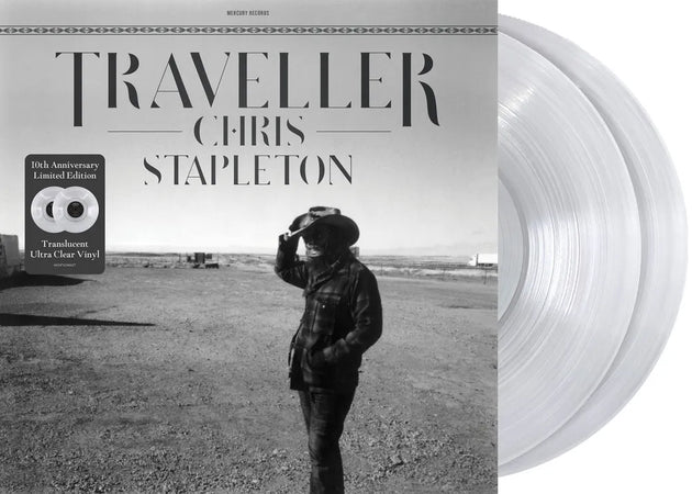 the album cover for Chris Stapleton - Traveller [Indie Exclusive Translucent Ultra Clear 2 LP]