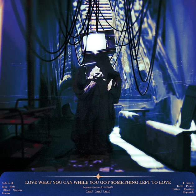 the album cover for Dead7 - Love What You Can While You Got Something Left To [Orange and Black Splatter LP]