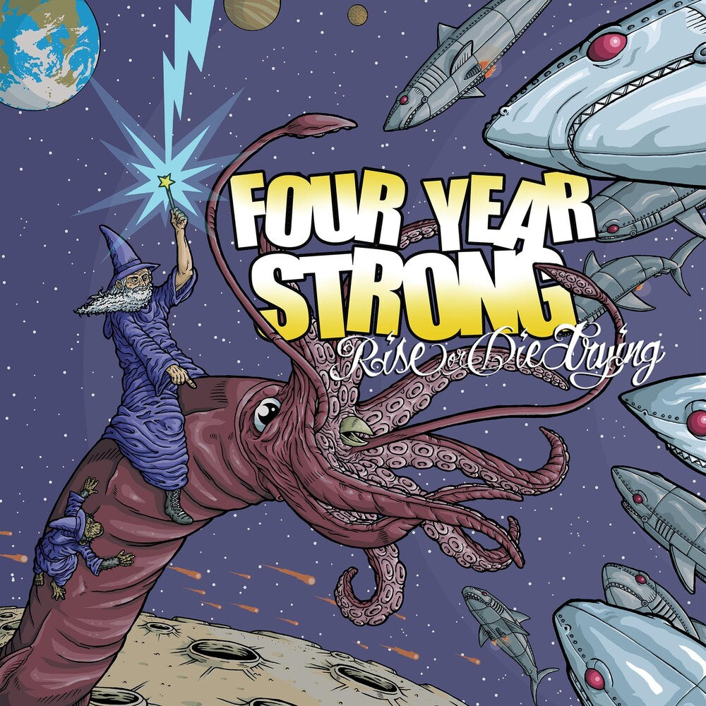 the album cover for Four Year Strong - Rise Or Die Trying [Limited Edition Transparent Magenta LP]