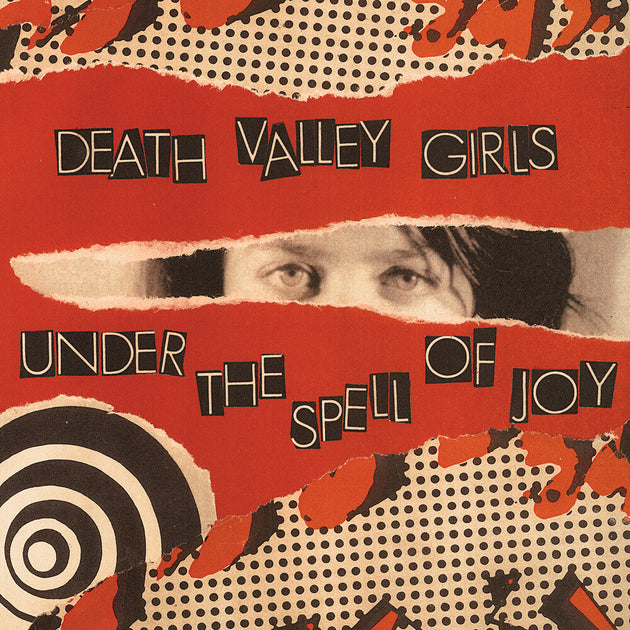 the album cover for Death Valley Girls - Under The Spell Of Joy [Half Bone / Half Red Colored Vinyl]