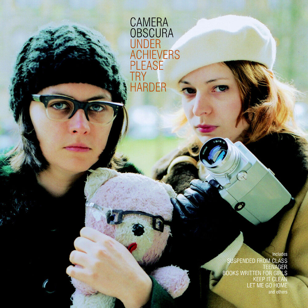 the album cover for Camera Obscura - Underachievers Please Try Harder [Colored Vinyl] [Limited Edition]