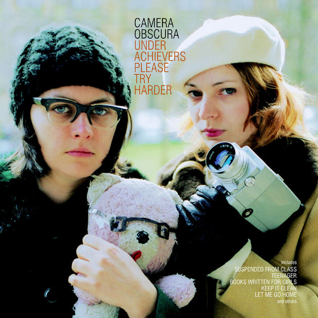 the album cover for Camera Obscura - Underachievers Please Try Harder [Colored Vinyl] [Limited Edition]