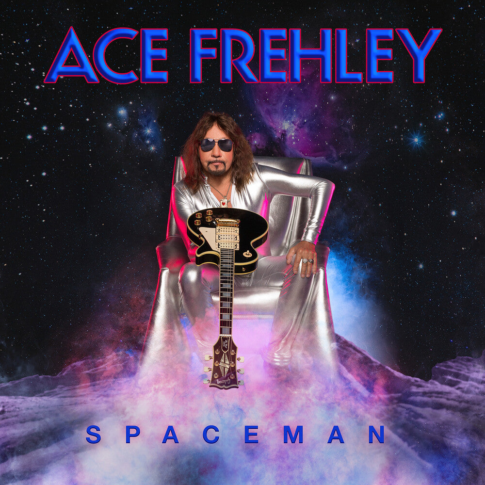 the album cover for Ace Frehley - Spaceman [Indie Exclusive] Clear & Grape [Colored Vinyl] [Clear Vinyl] (Gate)