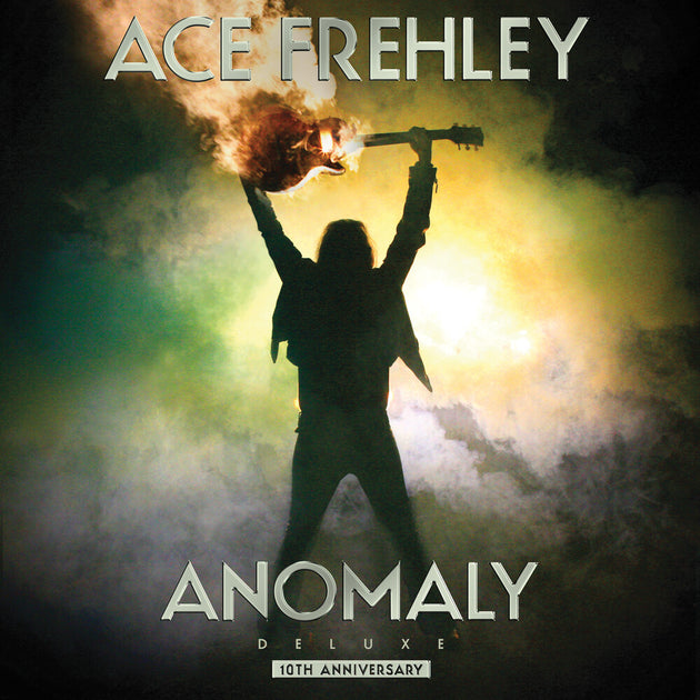the album cover for Ace Frehley - Anomaly [Indie Exclusive] Clear & Neon Green [Colored Vinyl] [Clear Vinyl]