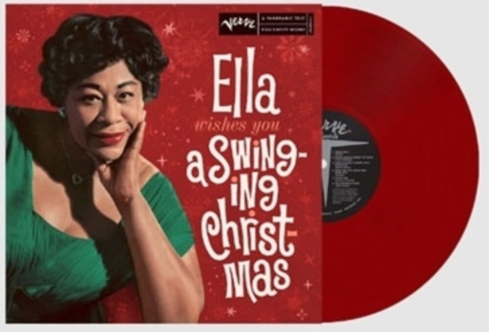 the album cover for Ella Fitzgerald - Ella Wishes You A Swinging Christmas [Colored Vinyl] (Red)