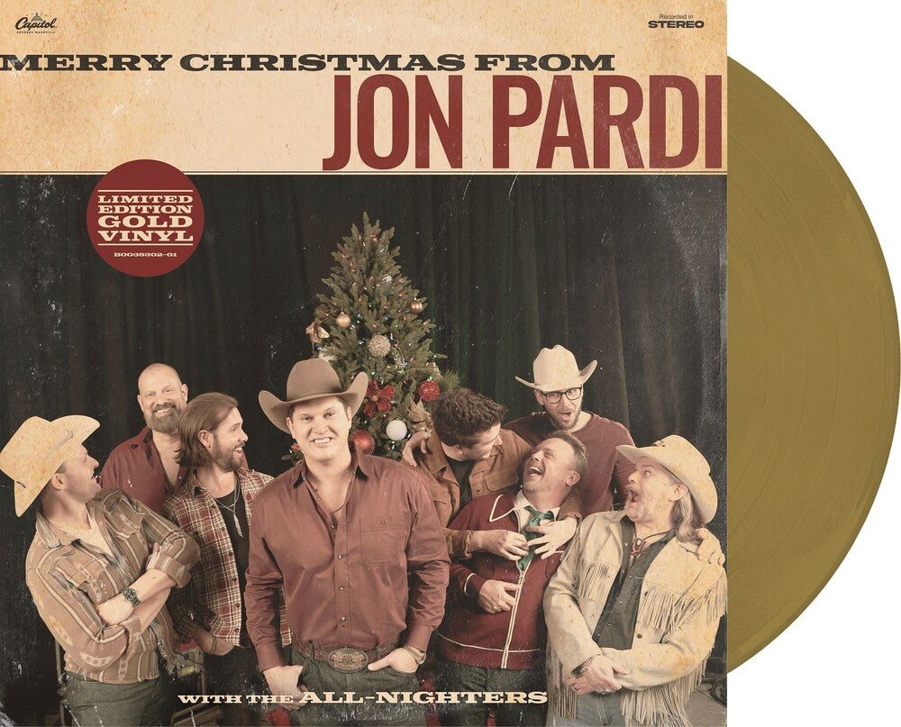 the album cover for Jon Pardi - Merry Christmas From Jon Pardi [Limited Edition Gold LP]