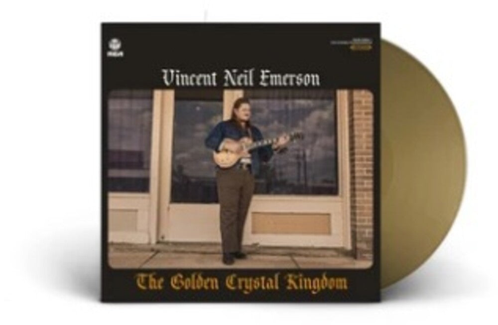 the album cover for Vincent Neil Emerson - The Golden Crystal Kingdom [Indie Exclusive Limited Edition Opaque Gold LP]