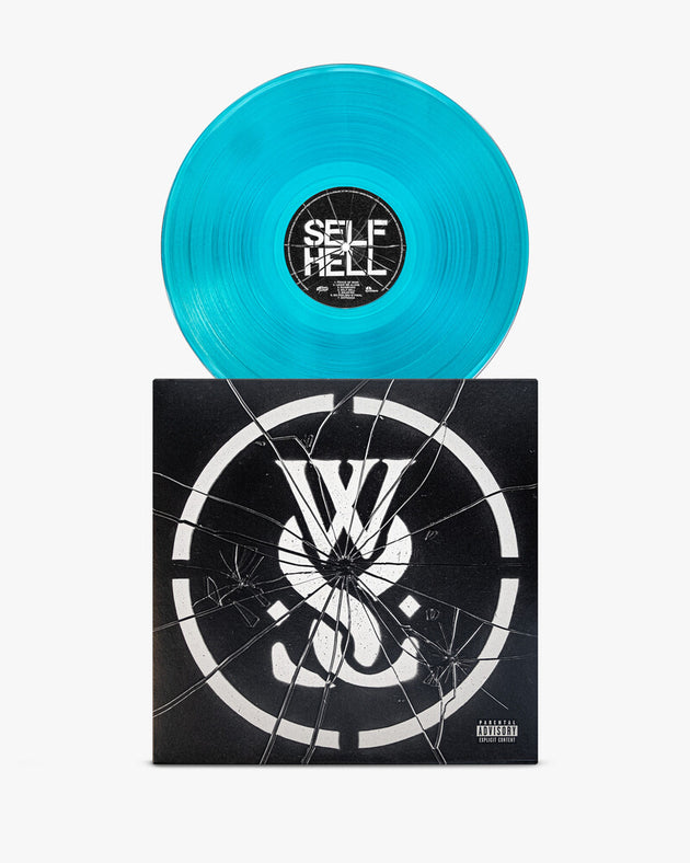 the album cover for While She Sleeps - Self Hell [Indie Exclusive] Curacao Blue Transparent (Blue)